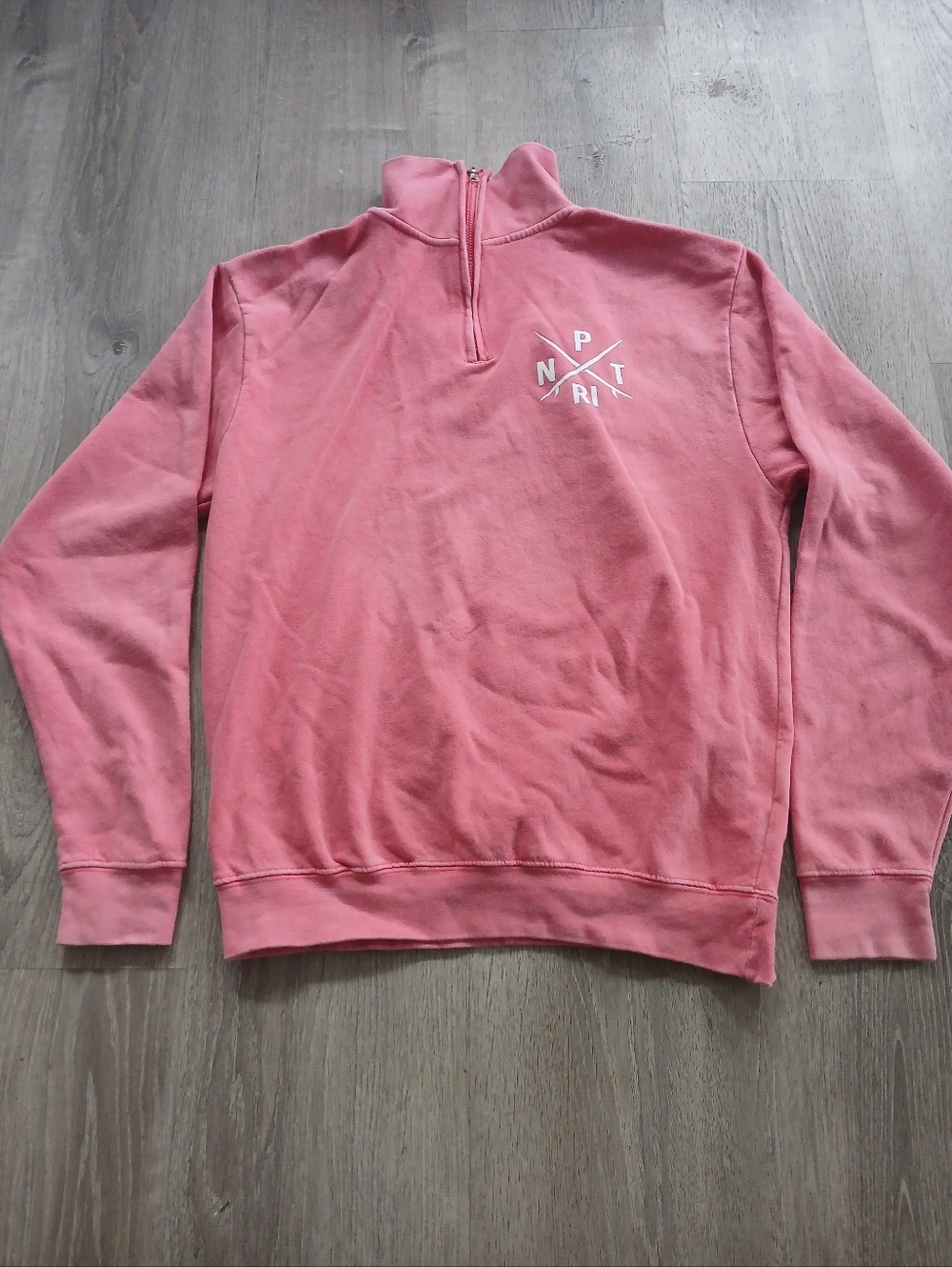 U.S Vintage Women's Pink Quarter-Zip Pullover Sweatshirt